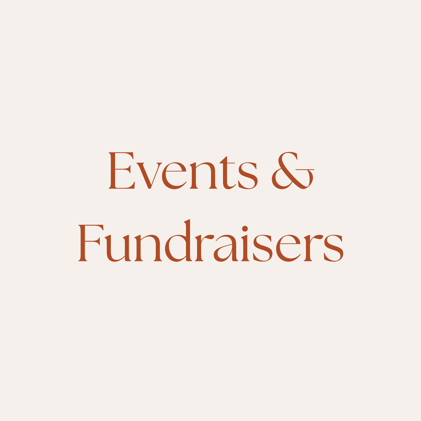 Events & Fundraisers